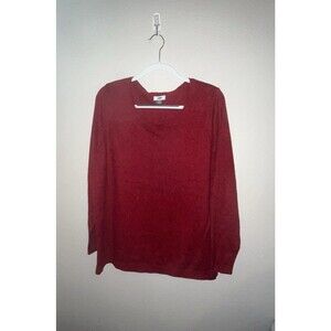 Old Navy V-Neck Long Sleeve Knit Sweater Red XXL
